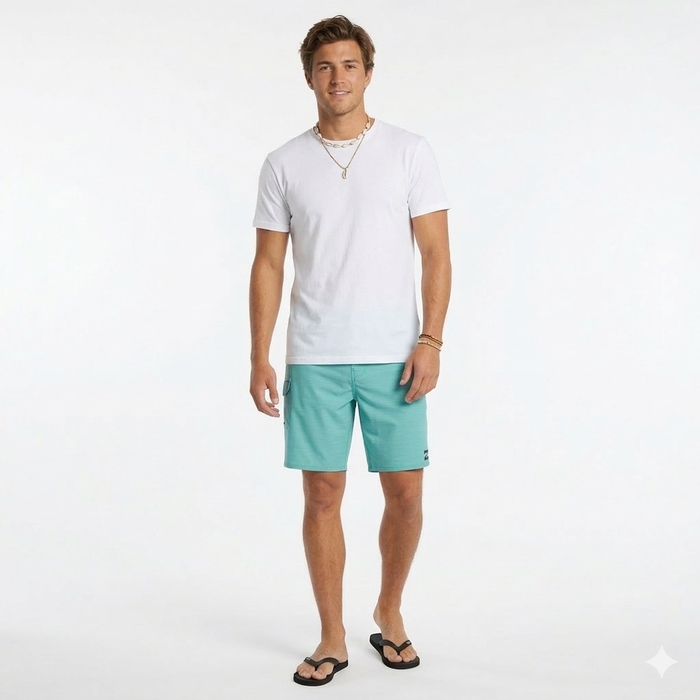 Billabong Men's Teal Stretch Hybrid Board Shorts 40” Waist - Picture 2 of 9